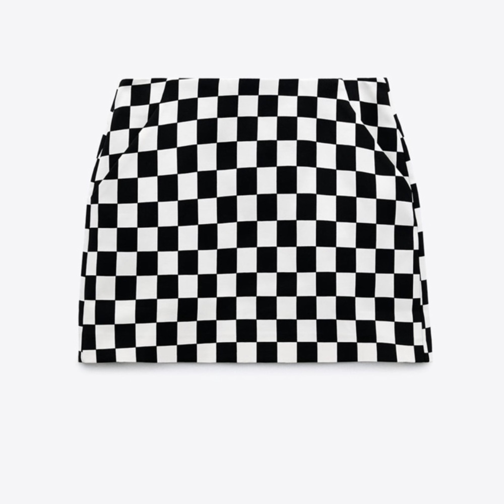 Zara black and white mini skirt